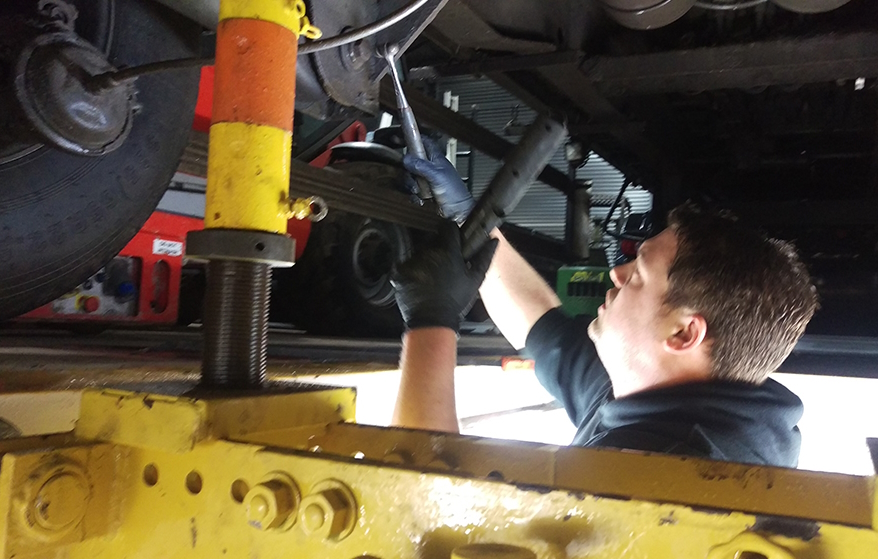 A Synchro Technician carrying out a preventative maintenance inspection